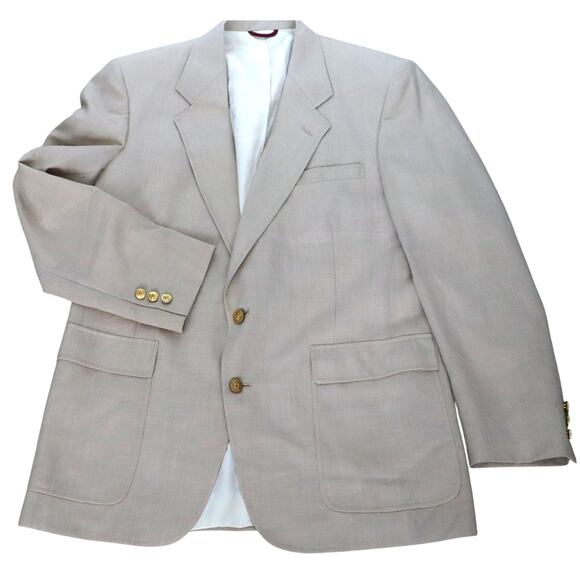 Hart Schaffner Marx Sport Coat Mens 42L Jack Nicklaus Golden Bear Beige Blazer - Picture 1 of 8